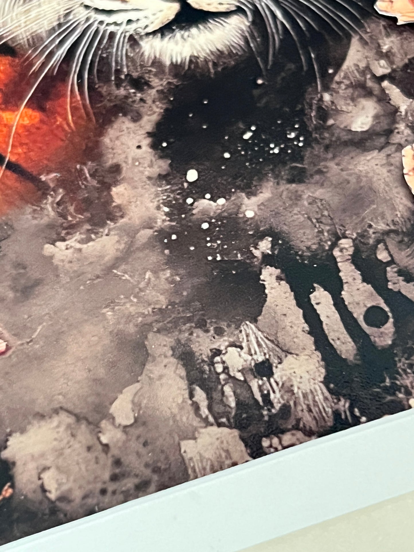 Framed Hand-Cut & Layered Korean Traditional Art Style Print wall art – The tiger and the Bamboo Grove