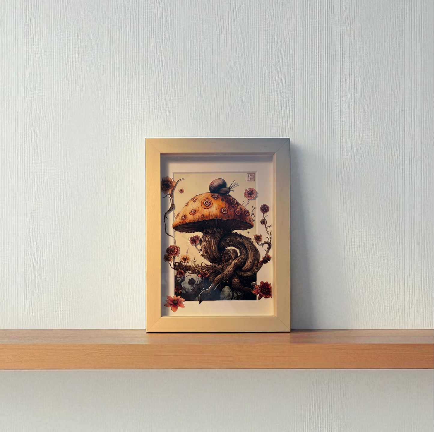 Framed Hand-Cut & Layered Korean Traditional Art Style Print wall art – Joonie’s Twilight Journey