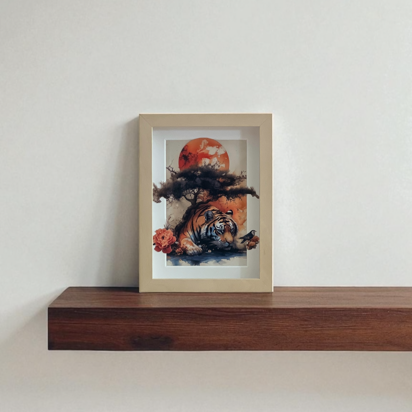 Framed Hand-Cut & Layered Korean Traditional Art Style Print wall art – The silent Leap