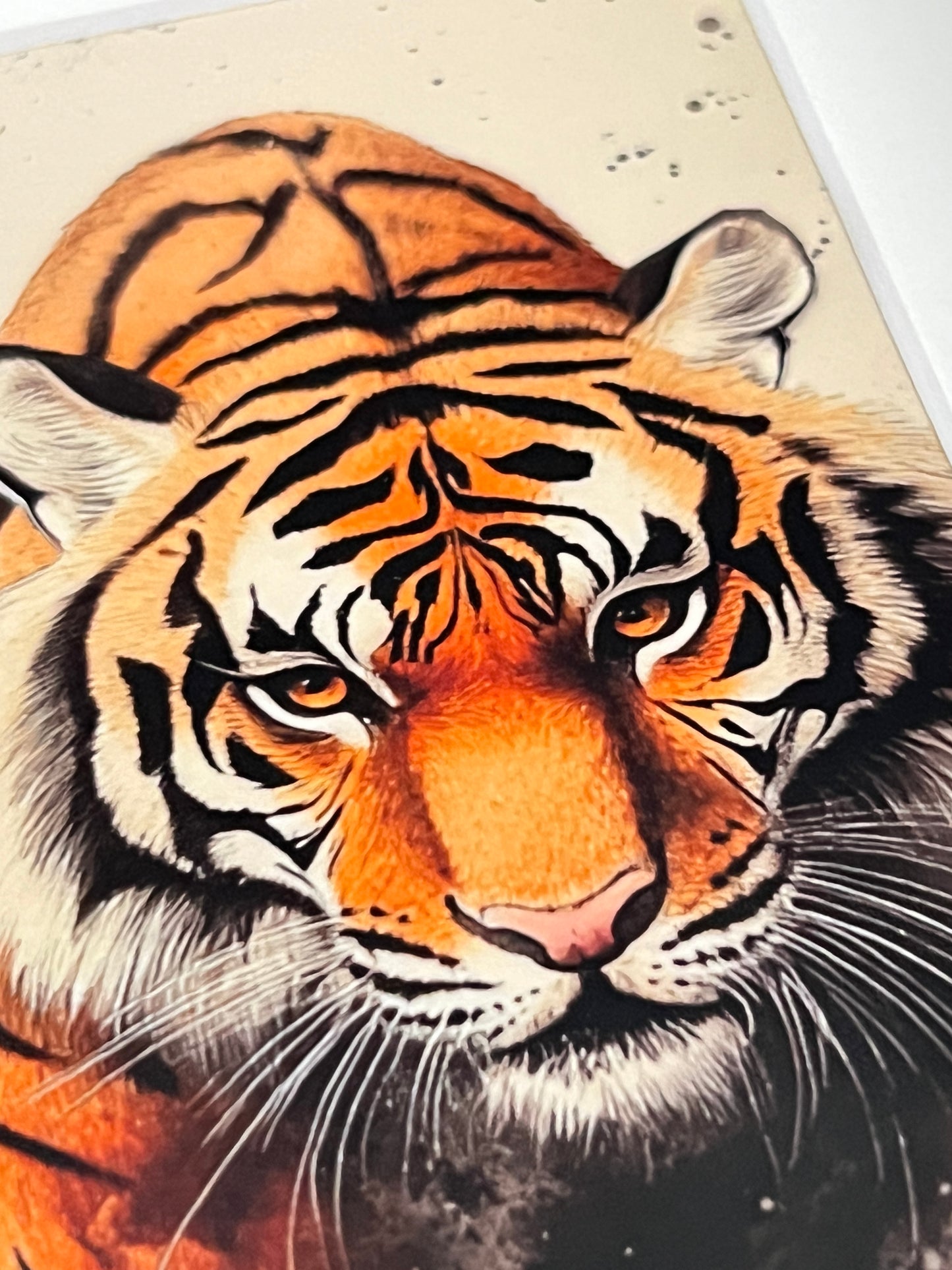 Framed Hand-Cut & Layered Korean Traditional Art Style Print wall art – The tiger and the Bamboo Grove