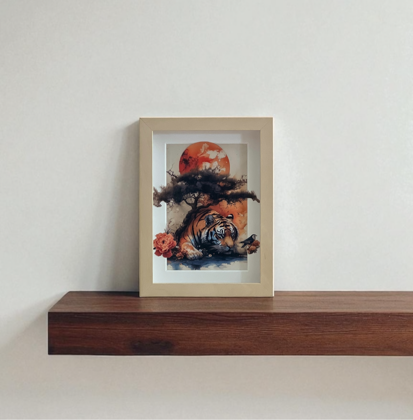 Framed Hand-Cut & Layered Korean Traditional Art Style Print wall art – The silent Leap