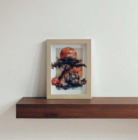 Framed Hand-Cut & Layered Korean Traditional Art Style Print wall art – The silent Leap